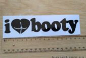 Наклейка на авто I Love Booty-Я люблю добычу Чёрная