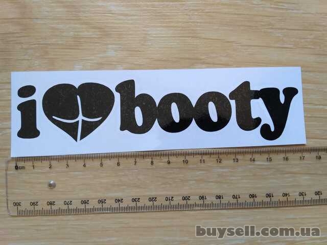Наклейка на авто I Love Booty-Я люблю добычу Чёрная