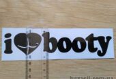 Наклейка на авто I Love Booty-Я люблю добычу Чёрная