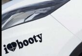 Наклейка на авто I Love Booty-Я люблю добычу Чёрная