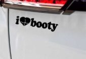 Наклейка на авто I Love Booty-Я люблю добычу Чёрная
