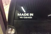 Наклейка на авто Made in my garage Белая светоотражающая