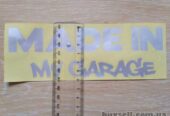 Наклейка на авто Made in my garage Белая светоотражающая