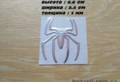 Наклейка на авто , мото Паук выпуклая Серебро
