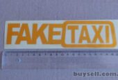 Наклейка на авто или мото FakeTaxi Жёлтая светоотражающая