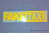Наклейка на авто или мото FakeTaxi Жёлтая светоотражающая