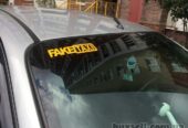 Наклейка на авто или мото FakeTaxi Жёлтая светоотражающая