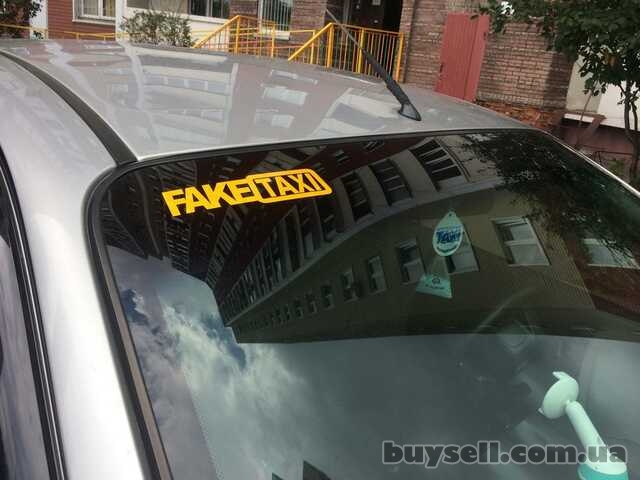 Наклейка на авто или мото FakeTaxi Жёлтая светоотражающая