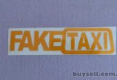 Наклейка на авто или мото FakeTaxi Жёлтая светоотражающая