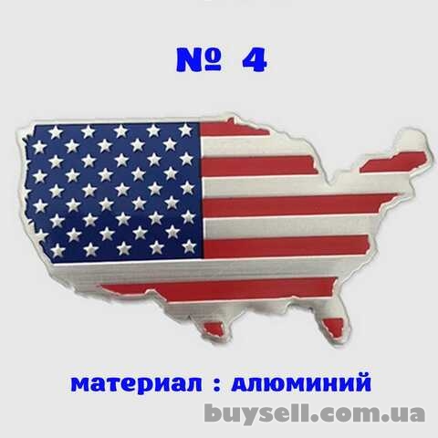 Наклейка на авто или мото Флаг Америка № 4 алюминиевые