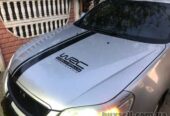 Наклейка на авто капот две полосы+WRC Белая
