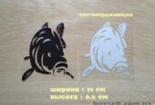 Наклейка на авто Карп Черная, Белая светоотражающая на авто