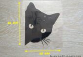 Наклейка на авто Кот на авто Чёрная