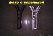 Наклейка на авто Молния Черная , Белая Светоотражающая