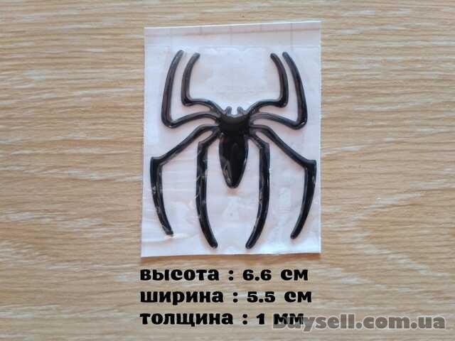 Наклейка на авто,  мото Паук выпуклая Черный