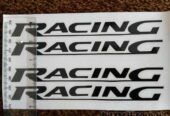 Наклейка на авто на ручки Racing Черная , диски, дворники авто 4 штуки