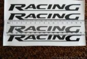 Наклейка на авто на ручки Racing Черная , диски, дворники авто 4 штуки