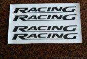 Наклейка на авто на ручки Racing Черная , диски, дворники авто 4 штуки