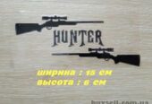 Наклейка на авто Охотник Чёрная