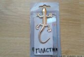 Наклейка на авто Пластиковая Ящерица Серебро