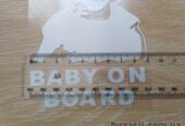 Наклейка на авто Ребенок в машине"Baby on board" Белая свето