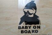 Наклейка на авто Ребенок в машине"Baby on board" Черная
