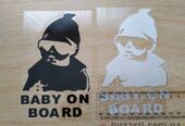Наклейка на авто Ребенок в машине"Baby on board" Чёрная,Бела