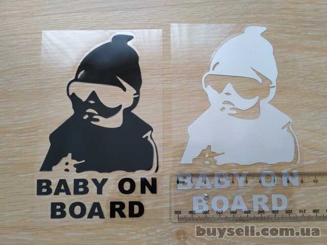 Наклейка на авто Ребенок в машине"Baby on board" Чёрная,Бела