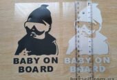 Наклейка на авто Ребенок в машине"Baby on board" Чёрная,Бела