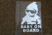 Наклейка на авто Ребенок в машине Baby on board большая светоотражающ