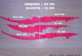Наклейка на авто в виде Царапины Когтем Красная