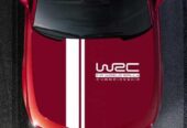 Наклейка на капот авто две полосы+WRC