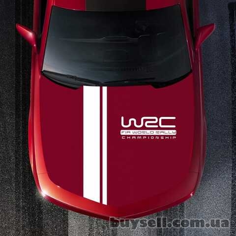 Наклейка на капот авто две полосы+WRC