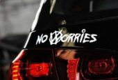 Наклейка no worries-не беспокойся на авто.  Тюнинг авто