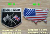 Наклейки на авто Флаг Англии,  США алюминиевые