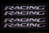 Наклейки на ручки Racing Белая светоотражающая дворники авто 4 шт
