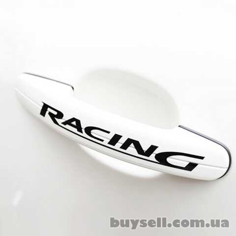 Наклейки на ручки Racing Черная,  Красная и Белая светоотражающая 4 шт