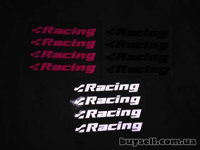 Наклейки на ручки Racing Черная,Красная,Белая светоотражающая 4 шт
