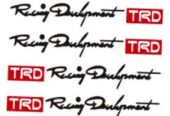 Наклейки на ручки авто TRD номер 7 Чёрная с красным