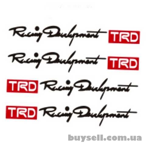 Наклейки на ручки авто TRD номер 7 Чёрная с красным