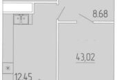 Продам квартиру 43 кв.  м. ,  5/24,  новый дом,  жк 65-я Жемчужина.