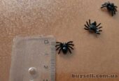 Паучки Чёрные, Белые для хэллоуина прикола пластмассовые 10 шт