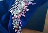 Перлина сяюча ніжна нюдовий гілочка гребінь заколка рожевий