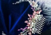 Перлина сяюча ніжна нюдовий гілочка гребінь заколка рожевий