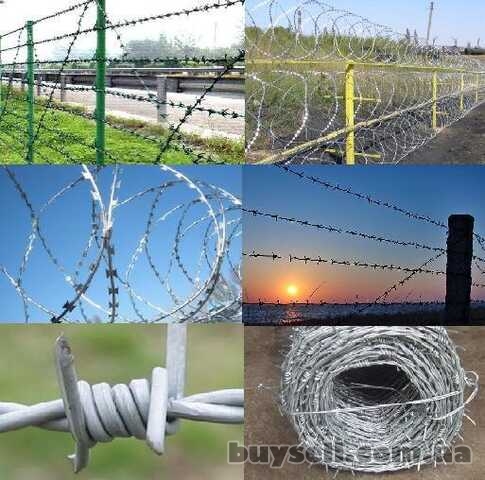 Проволока колючая 1,    2-х основная,    черная и оцинк.    Мотки 200-