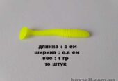 Твистера 10 шт мягкий силикон 5 см. 1 грамм