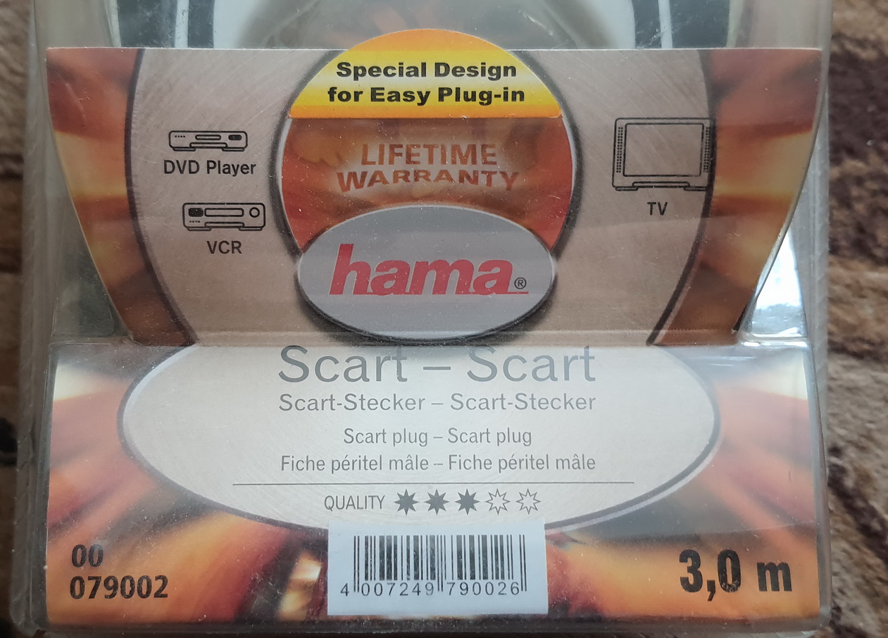 Кабель HAMA SCKART-SCART в упаковке-новые