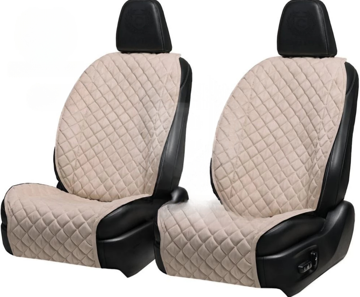 Накидки на передні сидіння із замші Бежевий колір 2 шт