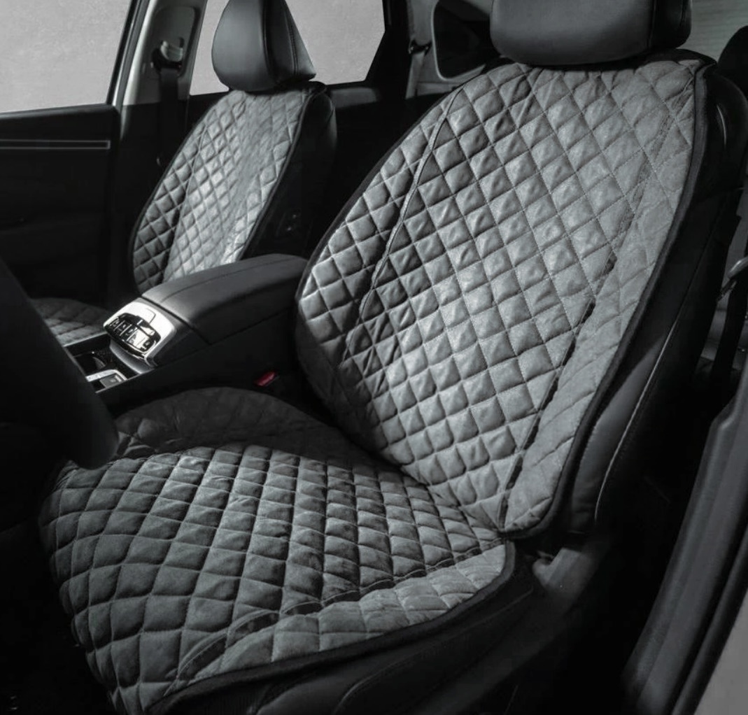 Накидки на передні сидіння із замші Сірий колір 2 шт