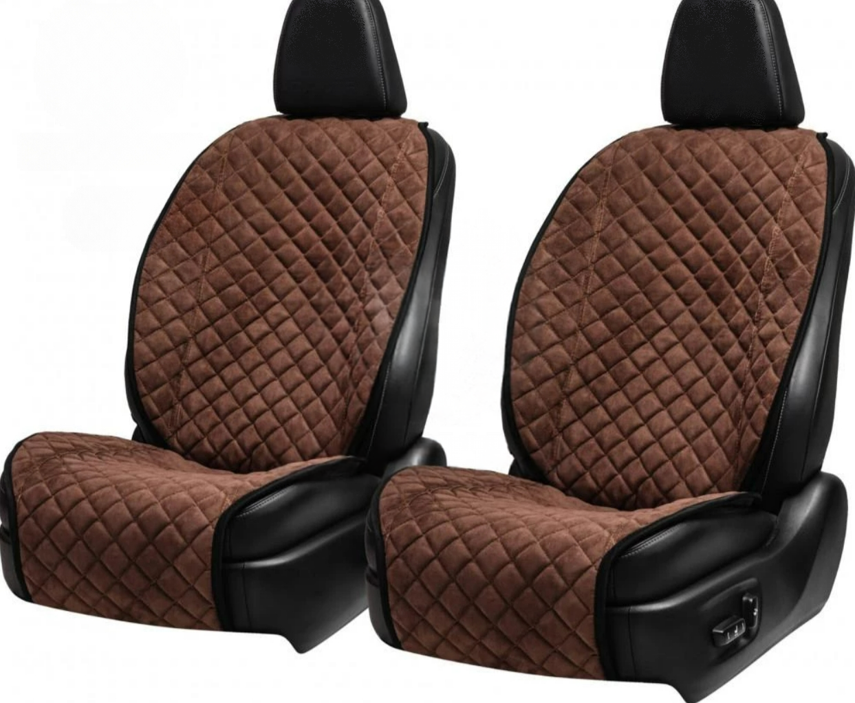Накидки на передні сидіння із замші Темно-коричневі